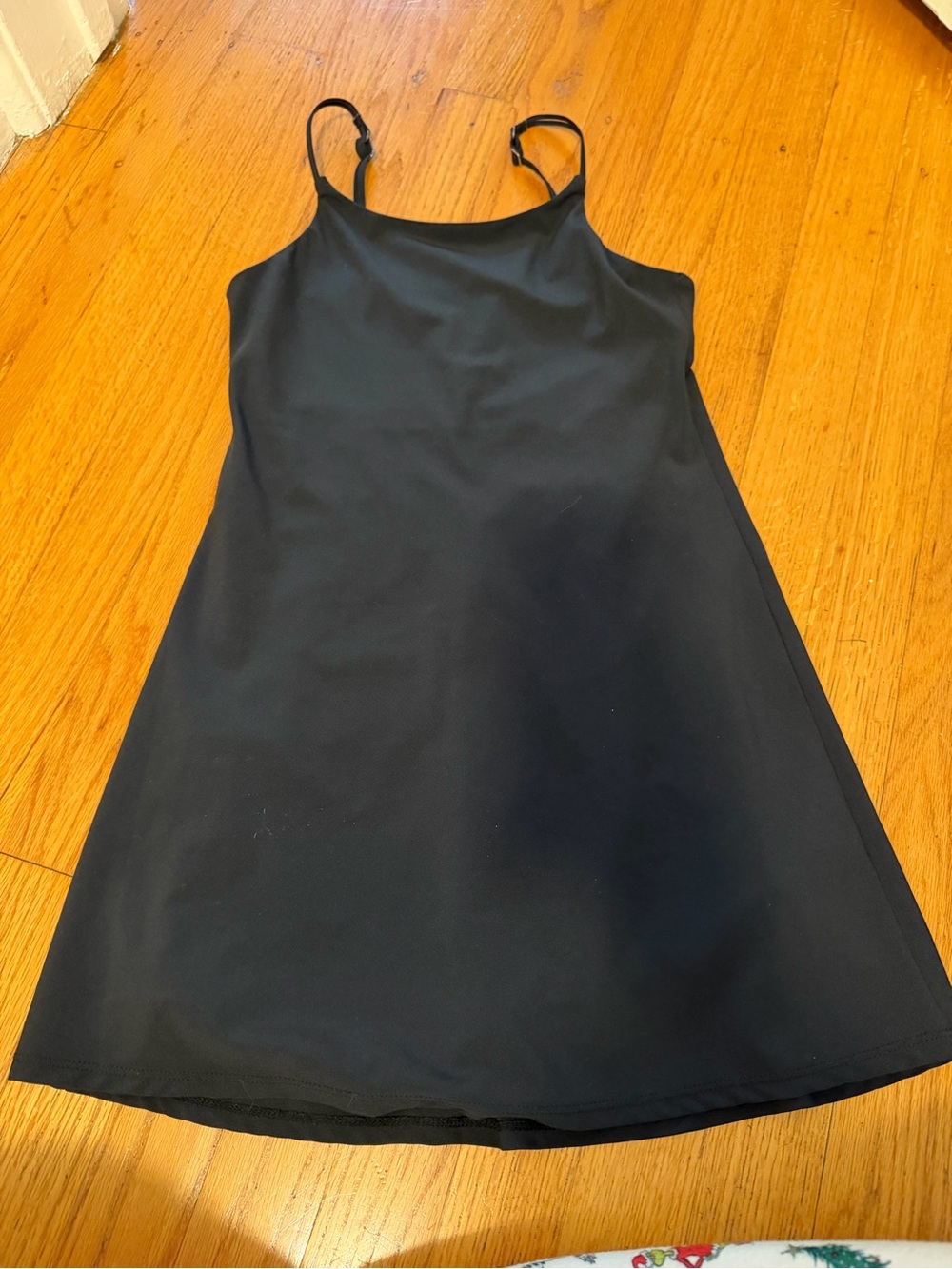 Girls Black Spaghetti-Strap Dress